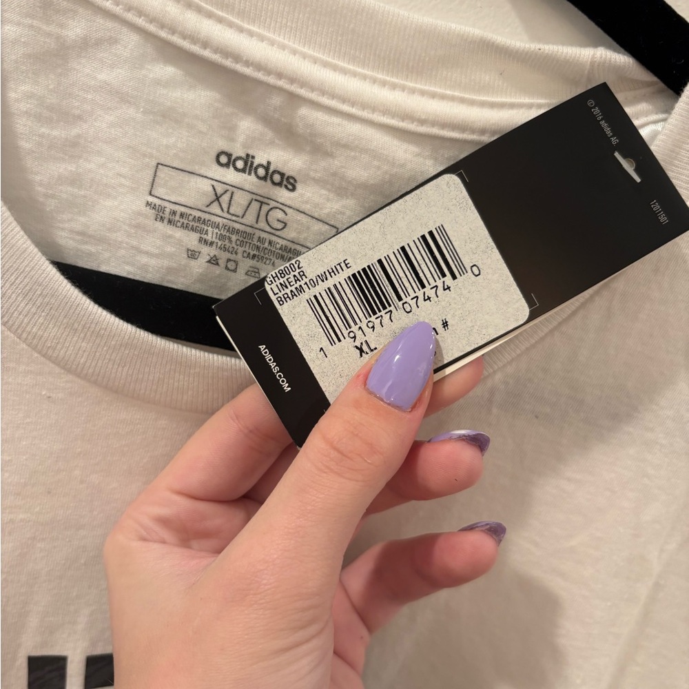 Men's XL White Adidas Short Sleeve T-Shirt- Brand New w Tags - Picture 6 of 6